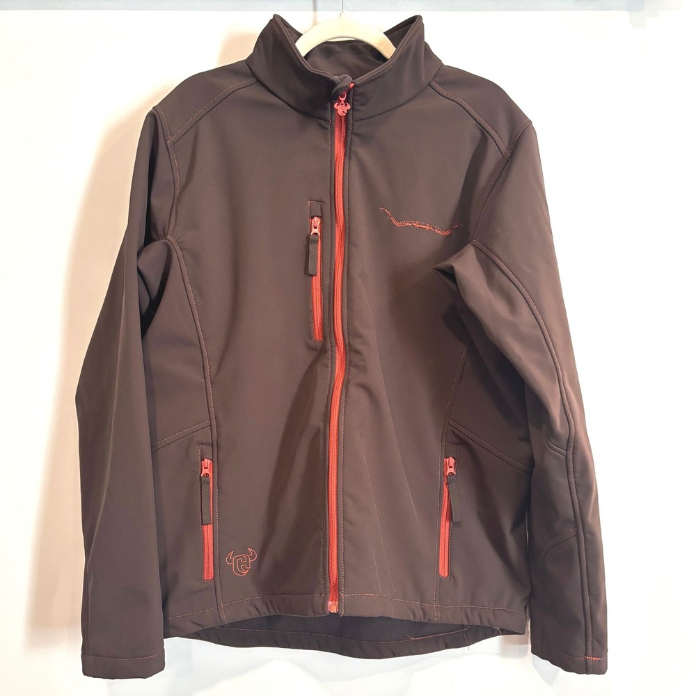 Cowboy Hardware Men Softshell Jacket Large Embroidered Western Rodeo Ranch 21566